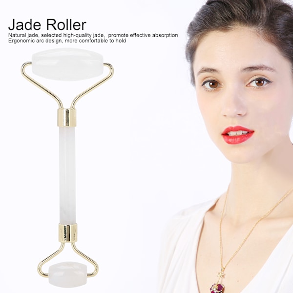 Jade Ansigtsrulle Rock Crystal Quartz Ansigtsmassager Anti-Aging Hævelse Skønhedsværktøj (Rock Crystal Quartz)