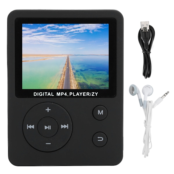 Bärbar 1,8-tums LCD-skärm MP4-spelare Radio Mini Musikspelare E-bok Ljudinspelare