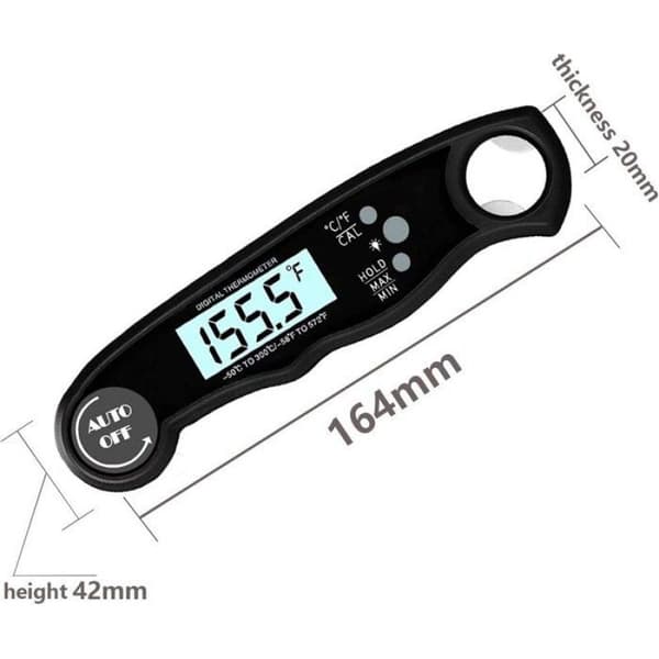 Kötttermometer Digital Keuket - Grilltermometer - med bakgrundsbelyst LCD-skärm - Matlagningstermometer - Kärntermometer