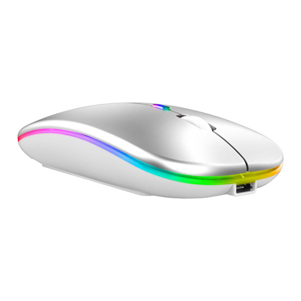 Trådlös Bluetooth-mus, LED Dual Mode Uppladdningsbar Tyst Ultratunn Laptopmus, Portabel Dual Mode Datormus