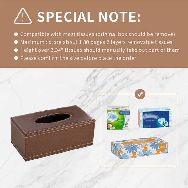 Tissue Box Rektangulär Facial Tissue Dispenser Box Hållare coffee