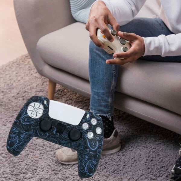 PS5 handtag kamouflage silikonskal Playstation 5 handtag skyddsskal målat vattentryck flera alternativ