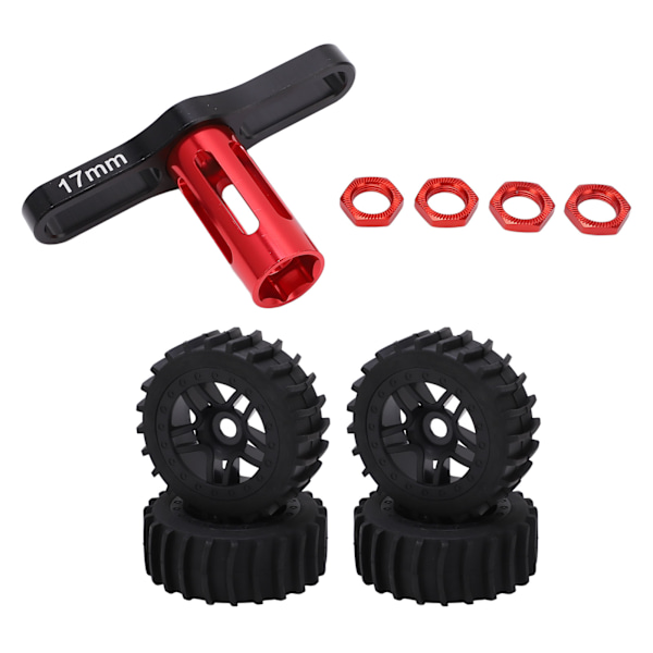 4 st 1/8 RC Lastbilsdäck Gummihjulsdäck Reservdelar Tillbehör Passar HPI RC Terrängfordon