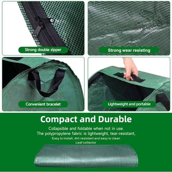 Leaf Collector Leaf Bag Chute, Bærbare Pop Up Leaf Bags Havetaske Leaf Bags Genanvendelige, Foldelig Stofbakke Bladopsamlingsværktøj Løvlader, Genanvendelig