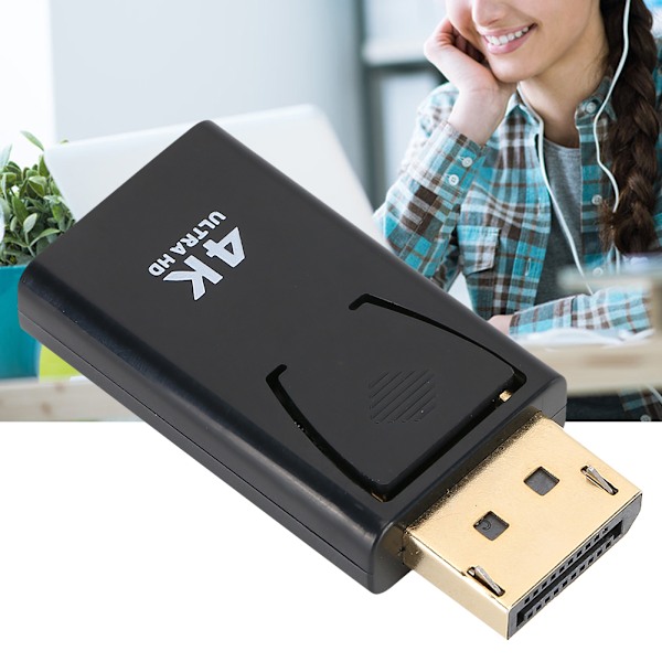 Guldpläterad kontakt DisplayPort till HDMI-adapter, stöder 3D-utgång, bred kompatibilitet, professionellt tillverkad, för stationära datorer, bärbara datorer och