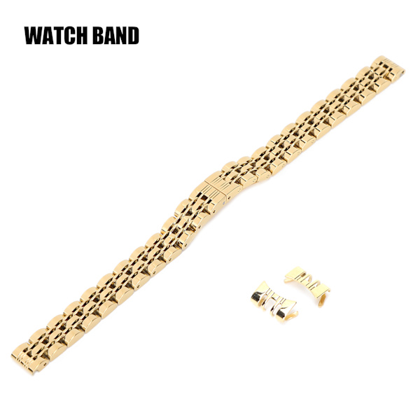 10mm rostfritt stålarmband ersättning klockarmband rem tillbehör för urmakare (guld)