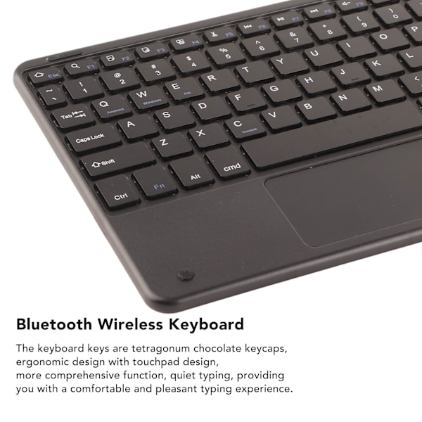 Trådlöst Bluetooth-tangentbord med pekplatta, 78 tangenter, ultratunt tyst tangentbord för Android, Windows och iOS
