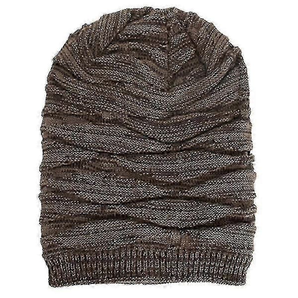 Unisex Vinter Slouch Mössa Oversized Varm Stickad Mössa Khaki