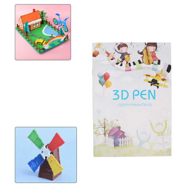 3D-skrivare Ritpapper Färgglatt 20 Ark 40 Mönster Tjockt Papper 3D-pennpappersschabloner för Barn Familj Samarbete