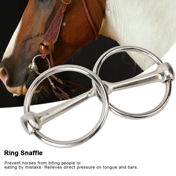 Iron Horse Ring Snaffle Bit Hollow Jointed Mun för ridsporttillbehör