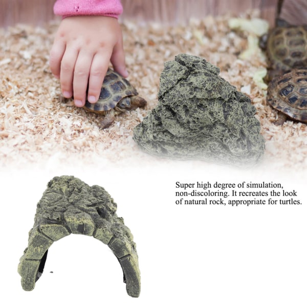 Fisk skjulested hule akvarium skildpadde krybdyr solbad skjulested habitat dekoration ornament (stor)