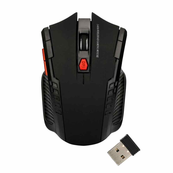 2.4Ghz Mini Bärbar Trådlös Optisk Gaming Mus Möss För PC Laptop Svart