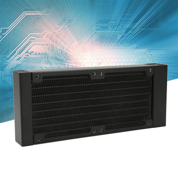 Vattenkylningsradiator 8 Rör G1/4 Gänga 80mm Dubbla Fläktar Aluminiumlegering Värmeväxlare för Skrivare Drönare Datorer