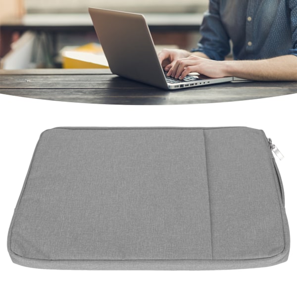 Laptopfodral 15,6 tum 39x29x2cm Dubbellagersdesign Polyester Laptopväska för OS Laptop Pro för HP för Dell Grå