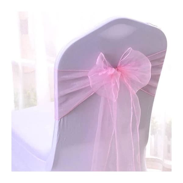 Rosafärgade rosetter i organza för bröllop, 10-pack