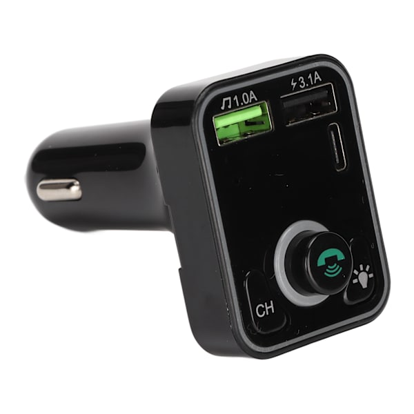 Billaddare Mini Billaddaradapter Stöder USB-minneskort BT med LED-skärm DC12V