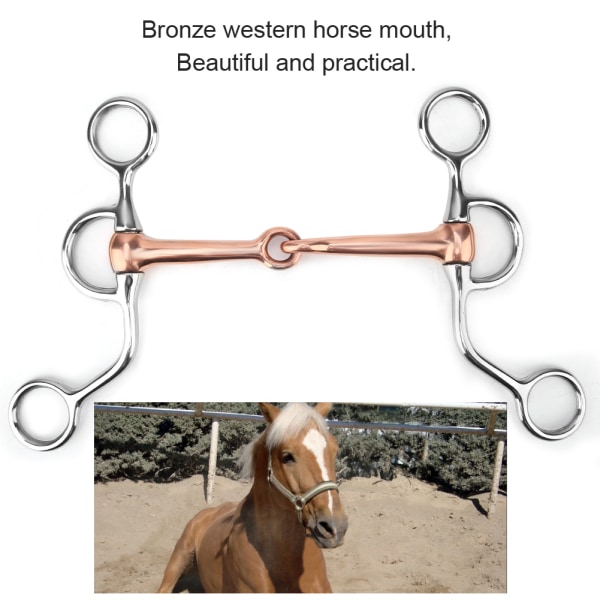 Horse Chew Stainless Steel Training Bit Kopparfogad månad