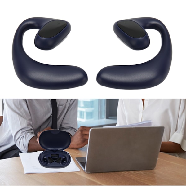 Bluetooth Översättningshörlurar 144 Språk Stereo Översättningshörlurar med Laddningsfodral för Android för IOS Blå