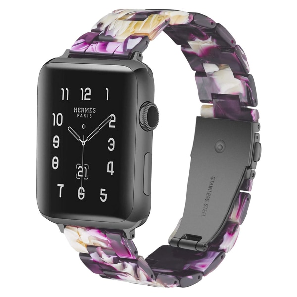 Kompatibel med Apple Watch Strap 38-40 mm / 42-44 mm Series 5/4/3/2/1, slankt resin-armbåndsudskiftningstilbehør til urbånd 38-40mm Glitter purple