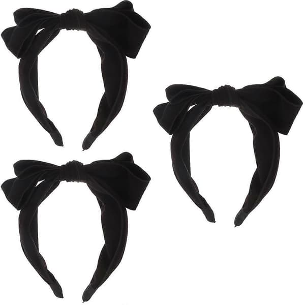 Hårband med stor rosett för kvinnor, 3-pack med bedårande rosettdesign