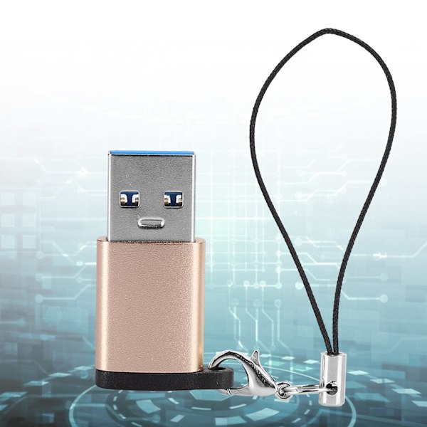 3 st USB3.0 till Typ C3.1 Hona Adapter Snodd Elektronisk Överföringskontakt (GuldSnodd)
