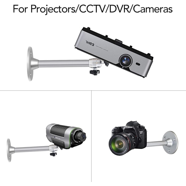 Projektorfäste för tak, 17 cm - 3 kg lastkapacitet - 360° rotation, 90° lutningsvinkel, tak- och väggfäste för miniprojektor - aluminiumlegering