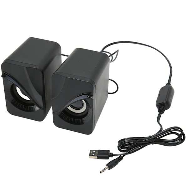 Datorhögtalare USB-driven Trådbunden Volymkontroll Mini Skrivbordshögtalare med RGB-ljus för Hemarbete