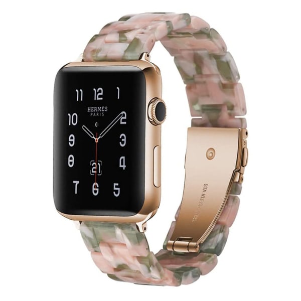 Kompatibel med Apple Watch Strap 38-40 mm / 42-44 mm Series 5/4/3/2/1, slankt resin-armbåndsudskiftningstilbehør til urbånd 38-40mm Pink green