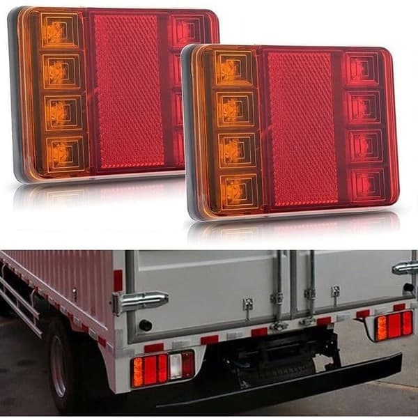 Tilhengerlys og reflekser, 2 stk 12V LED-baklys, multifunksjonelle baklys for traktor, lastebil og tilhenger