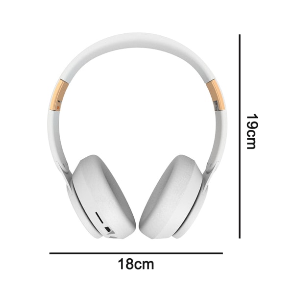 Trådlösa hörlurar Over Ear, Bluetooth-hörlurar med mikrofon, hopfällbara stereohörlurar för sport och dator