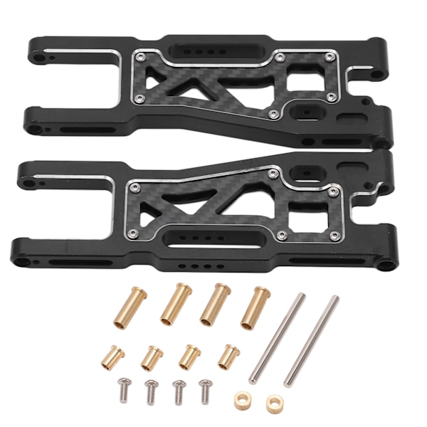 2 st RC Bakre Svingarm Aluminiumlegering Kolfiber Hög Hållfasthet RC Bil Bakre Fjädringsarm för Traxxas Sledge 1/8 Svart