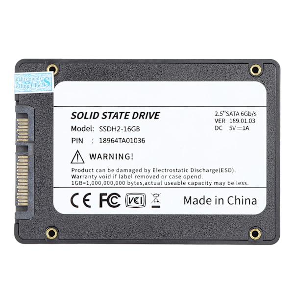 BU KING 2.5 tum SSD Svart Höghastighets Plast Hårddisk för Stationära Datorer Laptops PC16GB