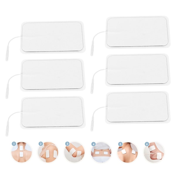 6pcs Reusable Tens Pads Non Irritating Replacement Electrode Patches for Electrotherapy