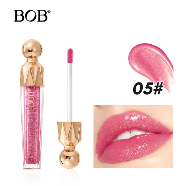 Bob skimrende lipgloss, langvarig, enkel å påføre, blank leppefarge med speilfinish 05