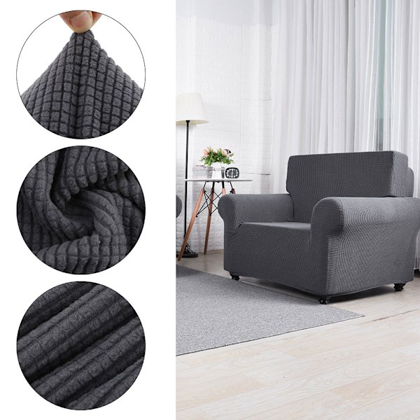 Waterproof Elastic Dustproof Slipcover Sofa Cover Set Cushion Protector  (Gray For Couch)