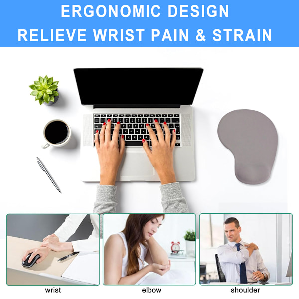 Handledsstöd Musmatta Ergonomisk Design Mjuk Bekväm Smärtlindring Handledsstöd Silikon Musmatta