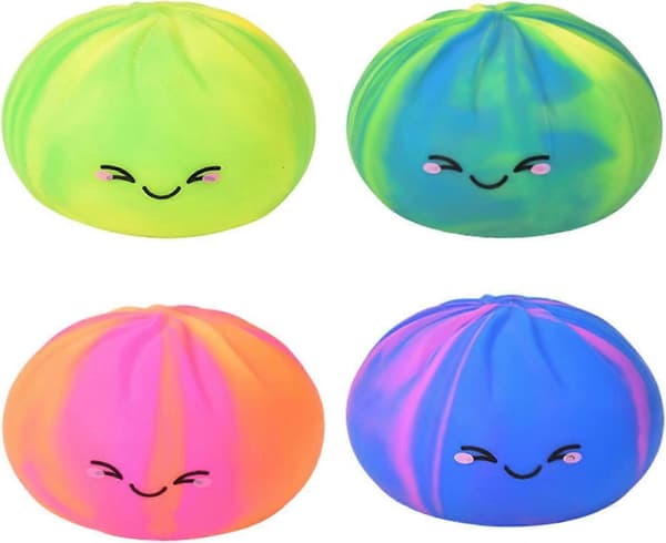 2026 Ny Regnbue Dumpling Squishy Stressbold Langsomt Stigende Klemmelegetøj med Damperbeholder, Sensorisk Fidget Legetøj til Voksne og Børns Angstdæmpning C 1PCS