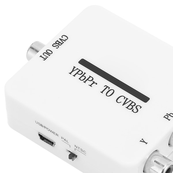 Videokonverter Mini YPbPr till CVBS Audio Video Adapter för Projektorer Monitorer TV-apparater