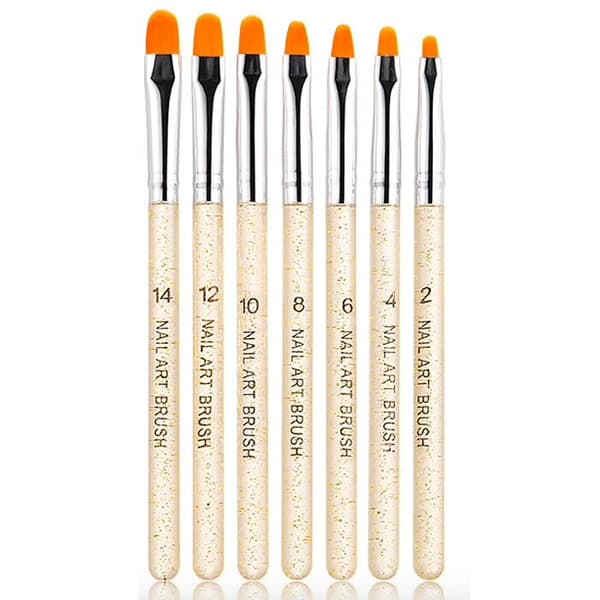 7 stk Akryl/UV børster negle - Gold gold