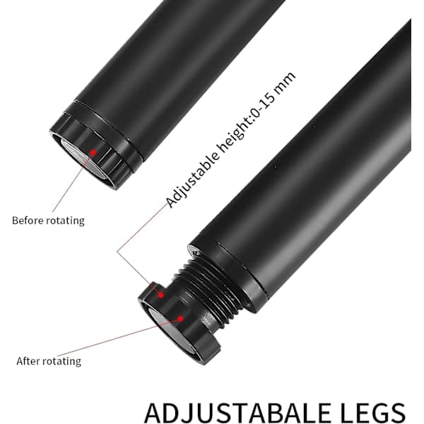 4 stk Justerbare Møbelben - 10 cm Metalstøttefødder til Bord, Stol, Skrivebord, Køkken, Skab, Sofa