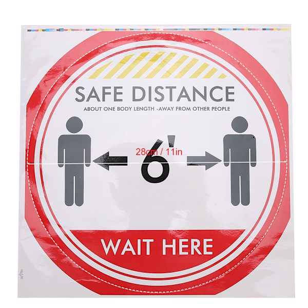 5pcs / Bag Distance Warning Floor Sticker Safety Distance Sign Decal for Store Hospital#7