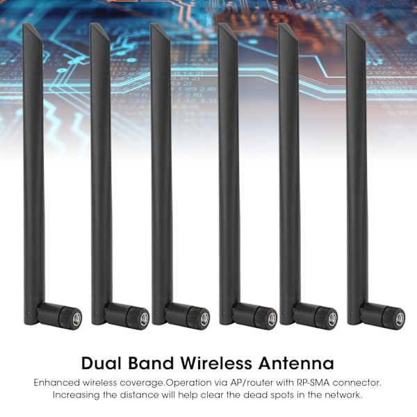 6st Wifi Antenn Dubbelband Trådlös Hona Gänga Nätverk Periferi 8DB RPSMA AC 2.4G / 5G