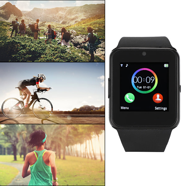 1.5 Tum TFT Ultra HD Färgstark LCD Bluetooth Smart Sportklocka Svart