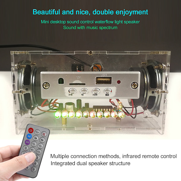 DIY Bluetooth Högtalarlåda Kit Liten Röststyrning Ljus Elektronisk Ljudförstärkare Set