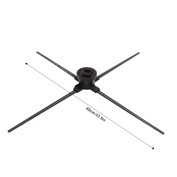 3D Holografisk Reklammaskin 1600P 4 Blad 1024 LED-Pärlor 85cm Diameter Holografisk LED-Fläktprojektor 100‑240V EU-Kontakt