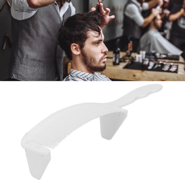 Curved Barber Comb S Shaped Arc Professional Positioning Hair Cutting Curved Comb for Flat Top White