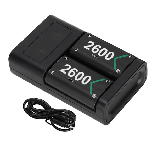 Laddstation för Handkontroll Dubbel Laddning Uppladdningsbar 5V DC Gamepad Batteriladdare med 2-färgs LED-indikator för Xbox