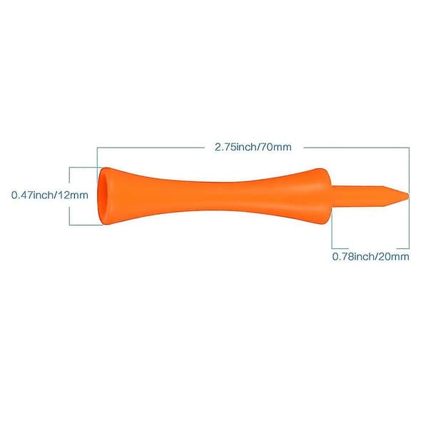Consistent Tee Slanted Biodegradable 100pcs Tees Golf Tack Plastic Material Orange