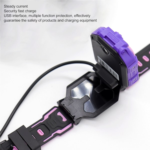 2P Smartwatch Opladerkabel Magnetisk Ur Oplader Udskiftning USB Datakabel Sort 4.0mm/0.2in 12.3mm/0.5in