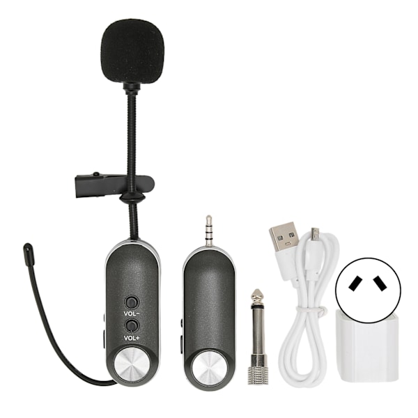 T‑3 Trådlös Lavalier Mikrofon UHF Professionell Myggmikrofon för Möten Tal PA System 100‑240VAU Kontakt